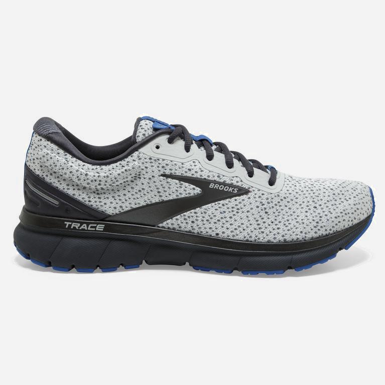 Brooks Men's Trace Adaptive Road Running Shoes Singapore - Ebony Grey /Oyster/Blue (63420-LIBK)